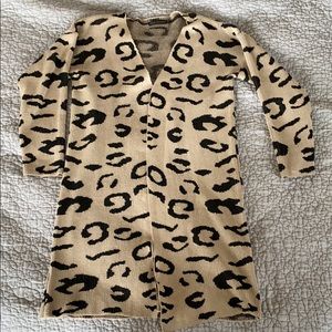 Open Front Leopard Cardigan